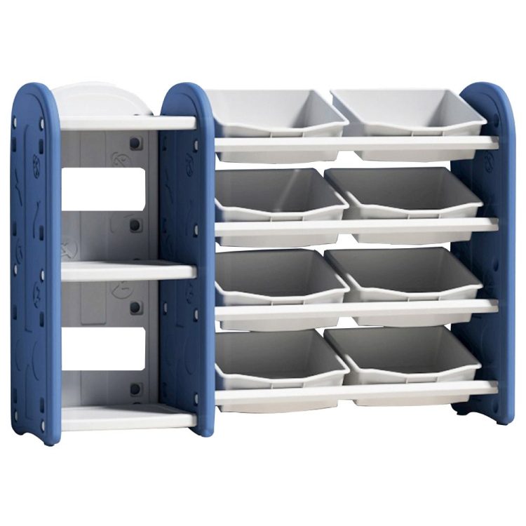 Plastic Bookcase for Books and Toys Blue QD039-BL