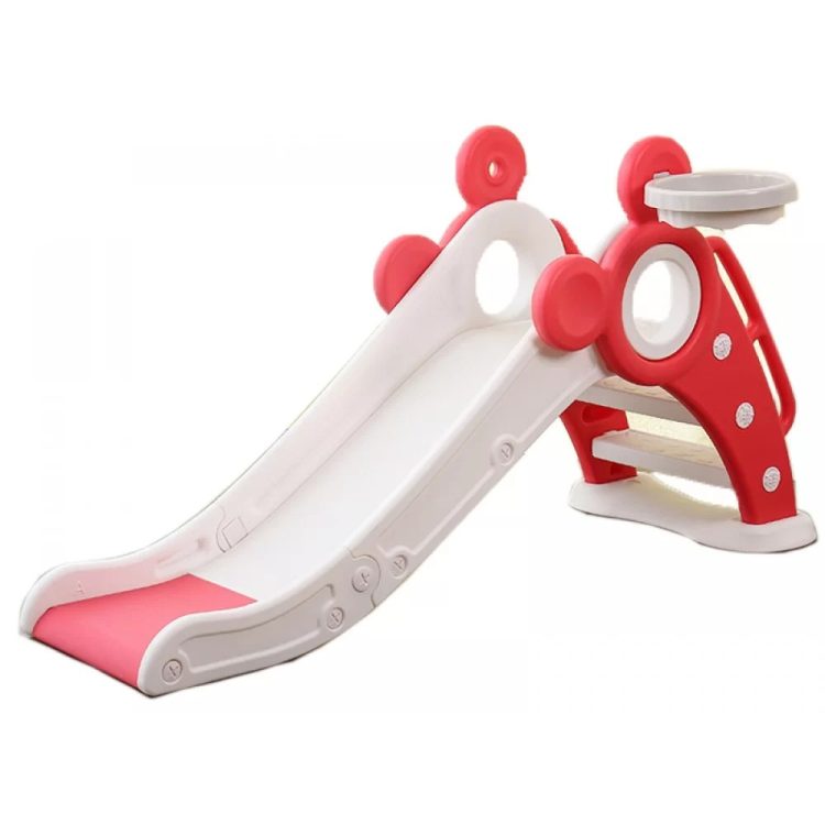 Plastic Children's Slide with Mickey Mouse Type Basket Red HM006-R