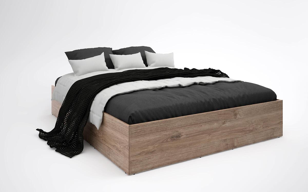 Double bed Inter 160x200 oak harbor gold + white