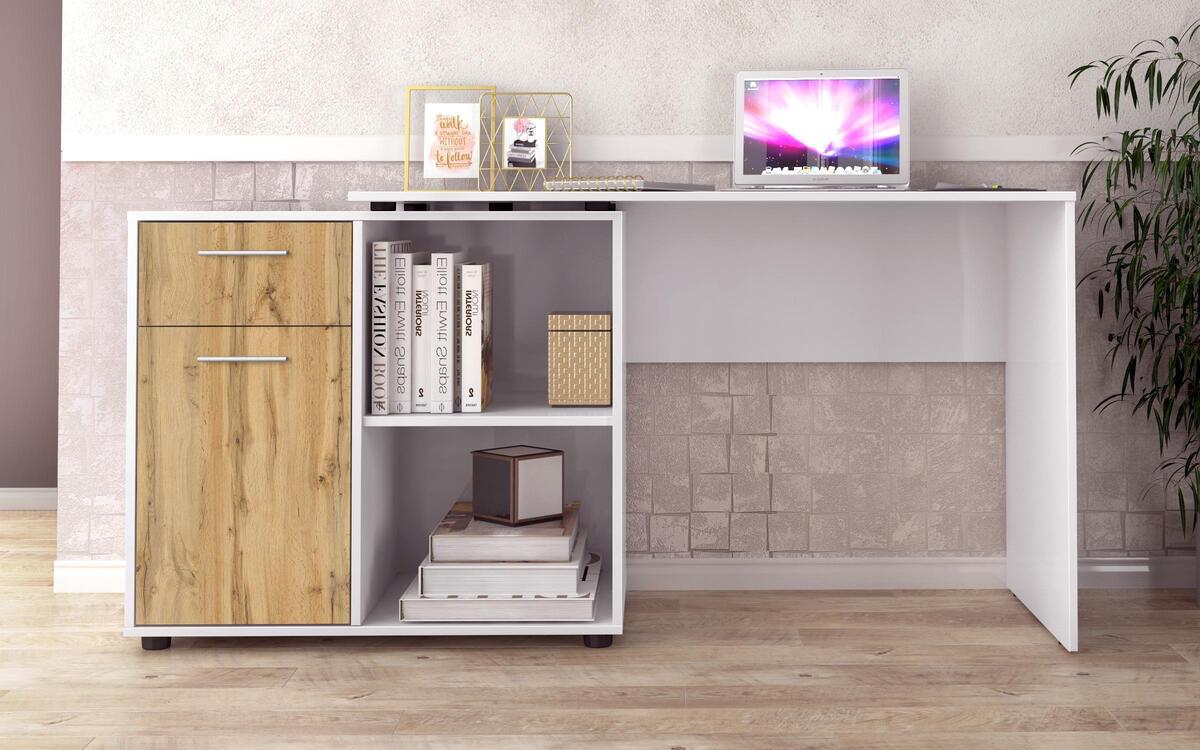 Office Astir 8768 white glossy + oak vottan