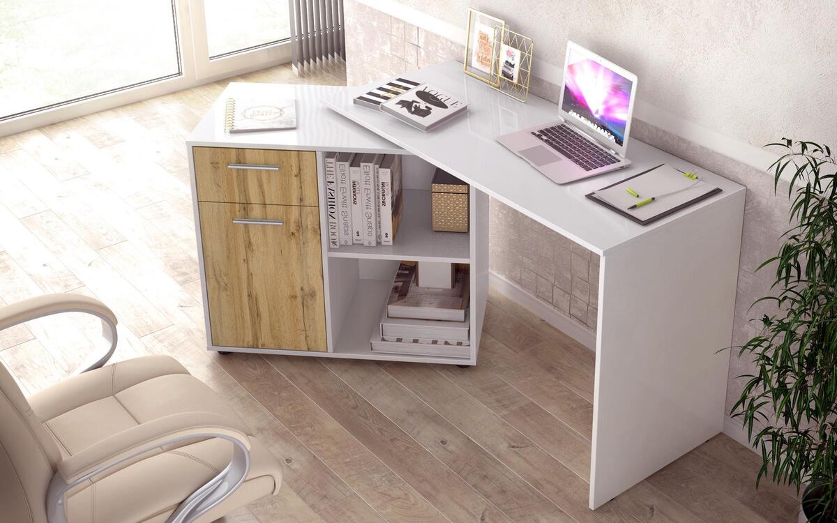 Office Astir 8768 white glossy + oak vottan