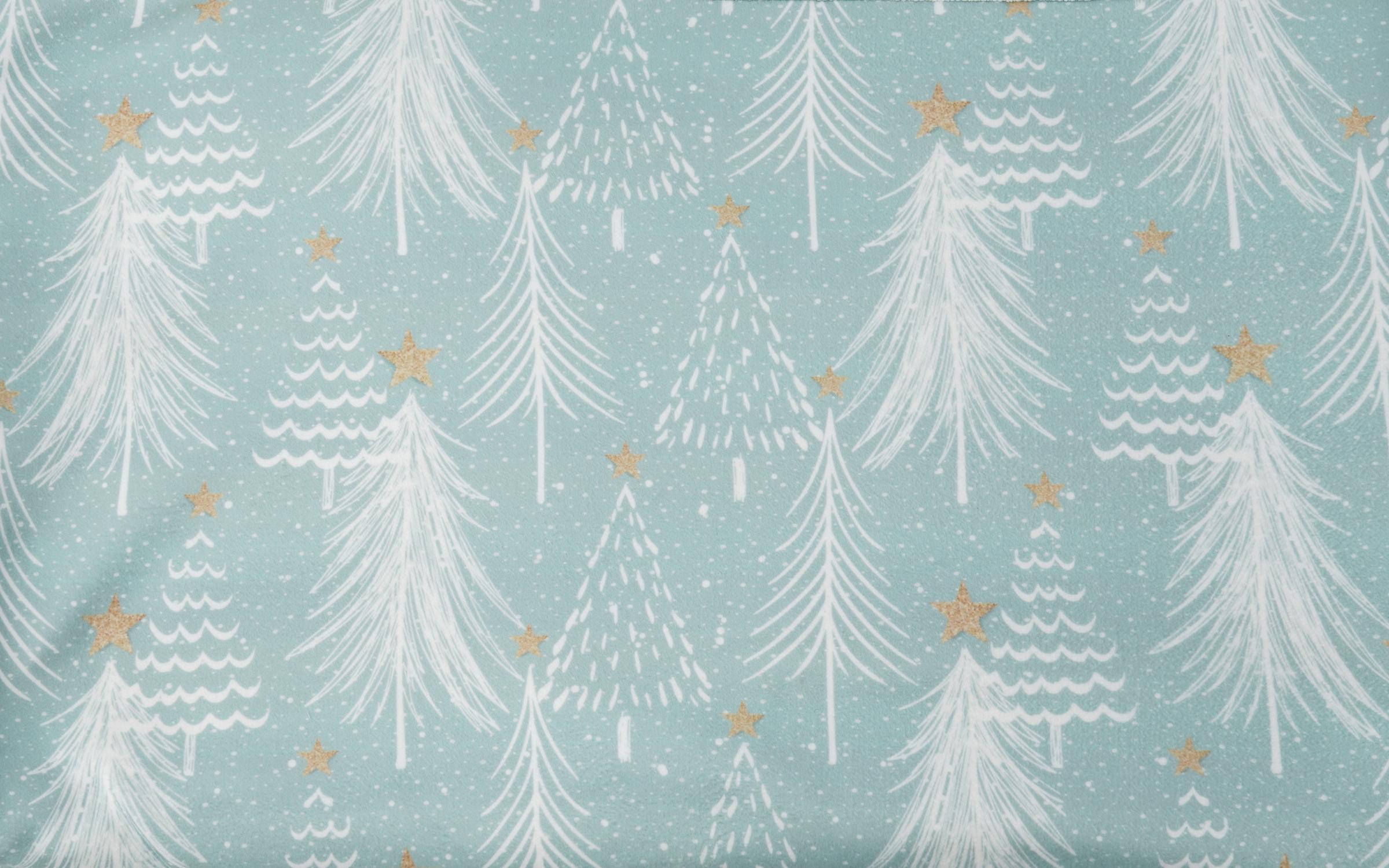 Blanket Christmas 150x200 light blue + white