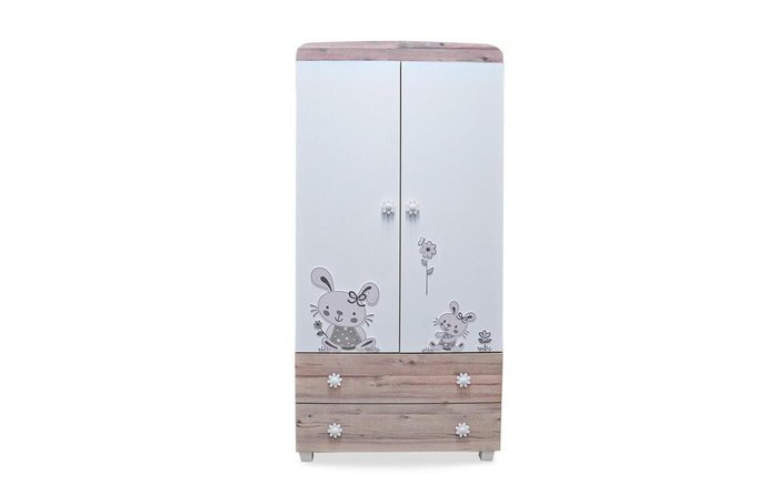 Children's wardrobe Beeze 5834 white + northern oak
