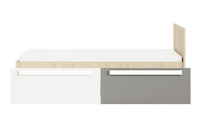 Single bed Senegal 90x200 fjord beech + white + gray platinum