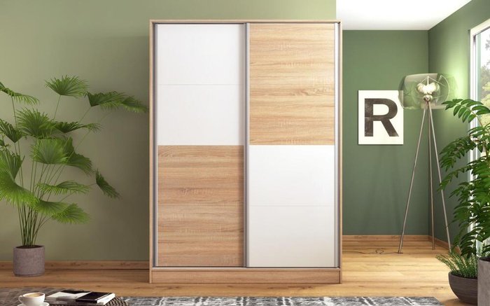 Wardrobe Lasse 9857 sonoma oak + white