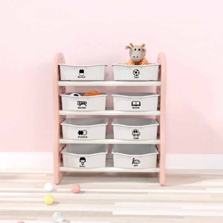 Plastic Bookcase for books and Toys Pink QD031-PN