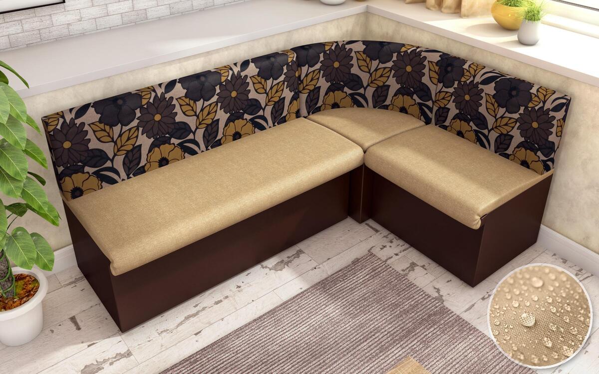 Corner sofa Julia 5430 light beige + brown skin