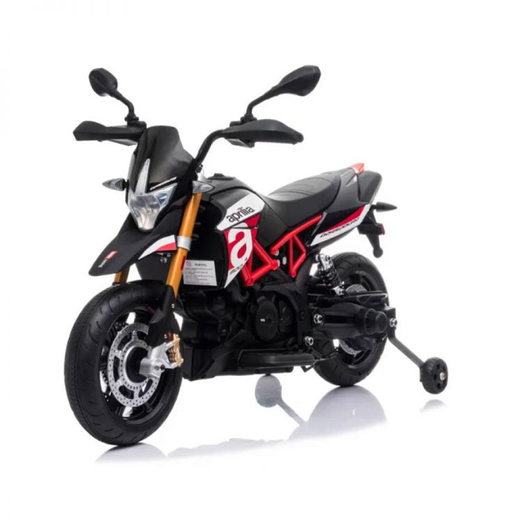 Kids Electric Motorcycle Licensed Aprilia Dorsoduro 900 12V in Black - Red Color