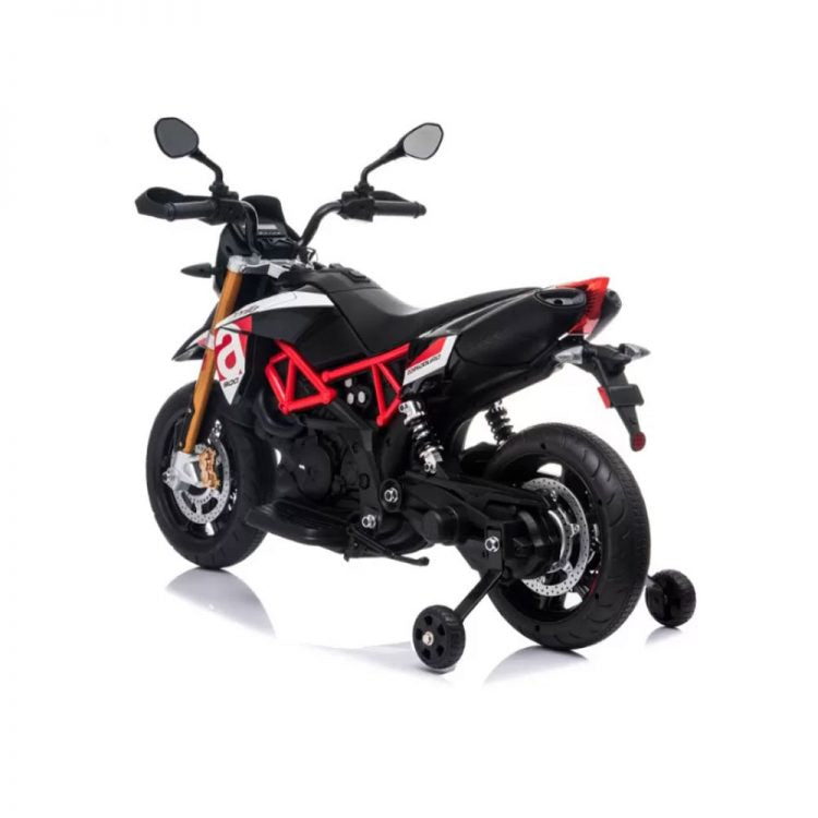 Kids Electric Motorcycle Licensed Aprilia Dorsoduro 900 12V in Black - Red Color