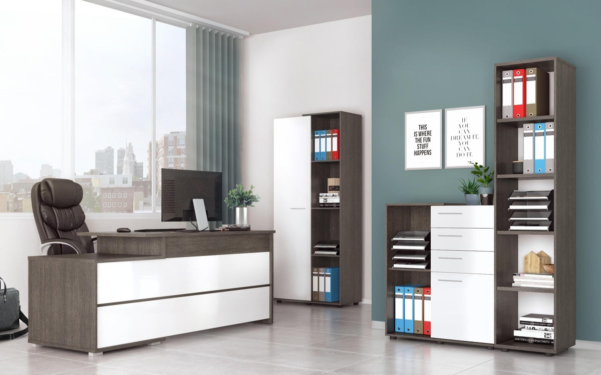 Office cupboard Rashica L4 4631 anthracite oak + white gloss