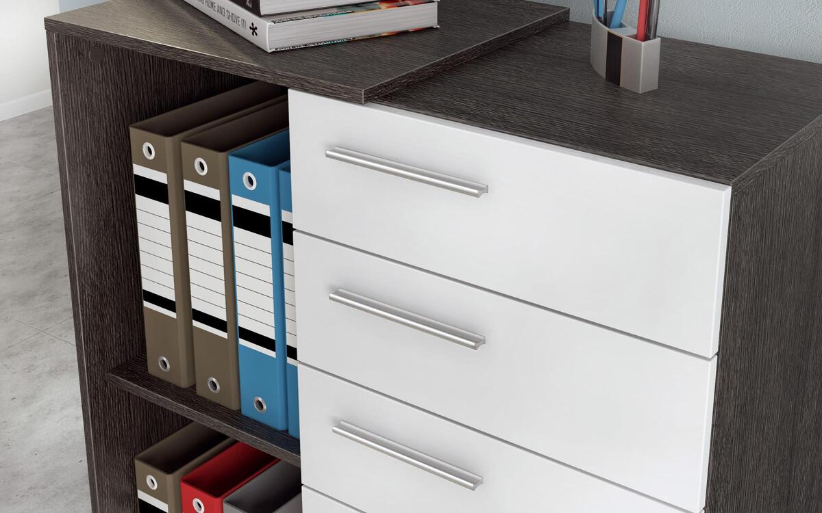 Office cupboard Rashica L4 4631 anthracite oak + white gloss