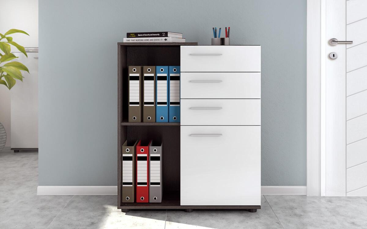 Office cupboard Rashica L4 4631 anthracite oak + white gloss