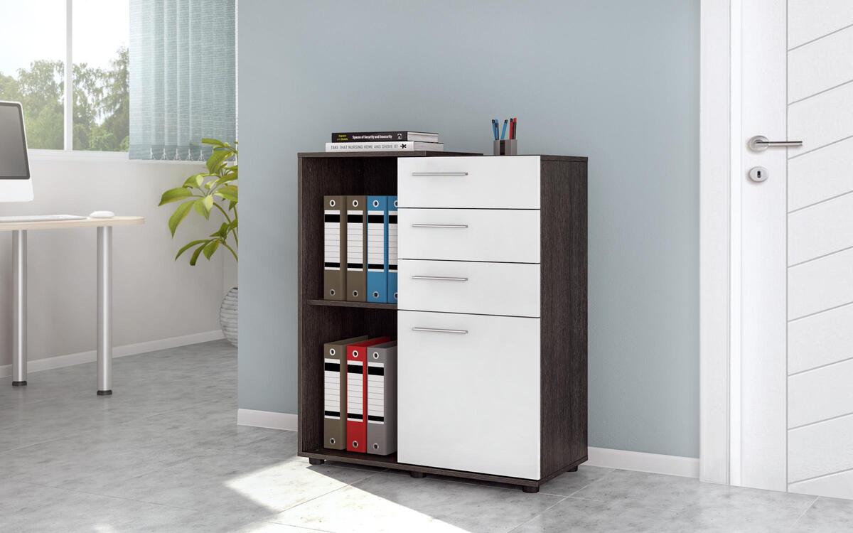 Office cupboard Rashica L4 4631 anthracite oak + white gloss