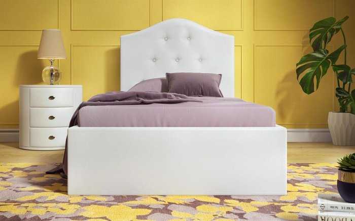 Single bed Garoth 90x200 white