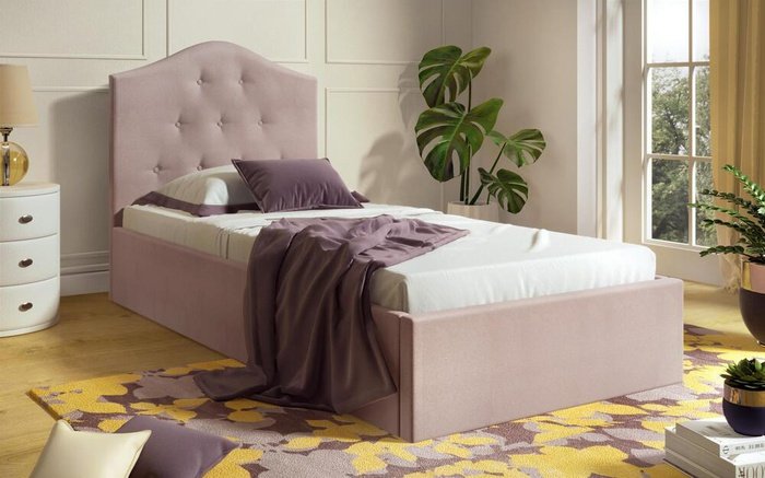 Single bed Garoth 90x200 pink