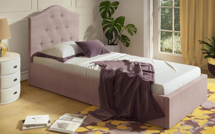 Single bed Garoth 90x200 pink