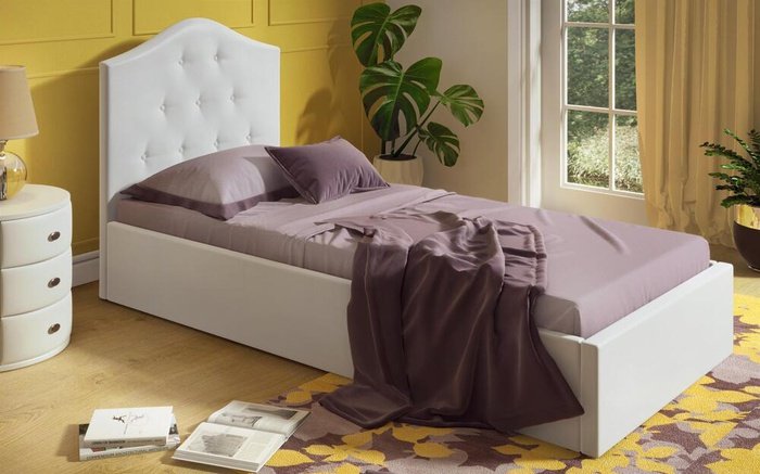 Single bed Garoth 90x200 white
