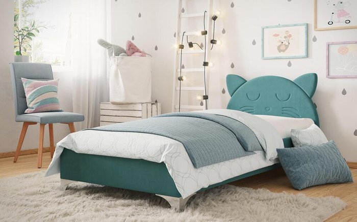 Single bed Malvin 90x200 green