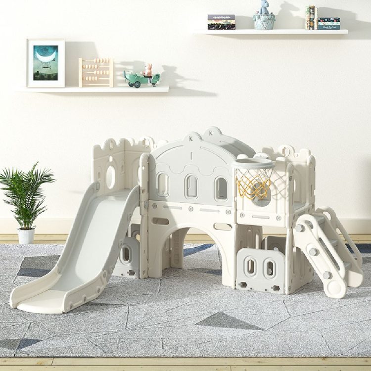 Plastic Children's Slide Castle Beige LXC06-BG