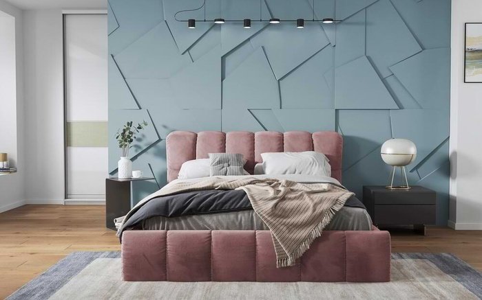 Double bed Oscar 160x200 light grey