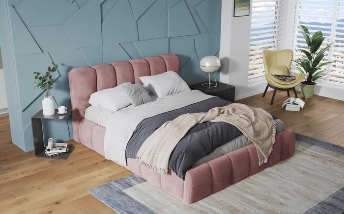 Double bed Oscar 160x200 dark pink