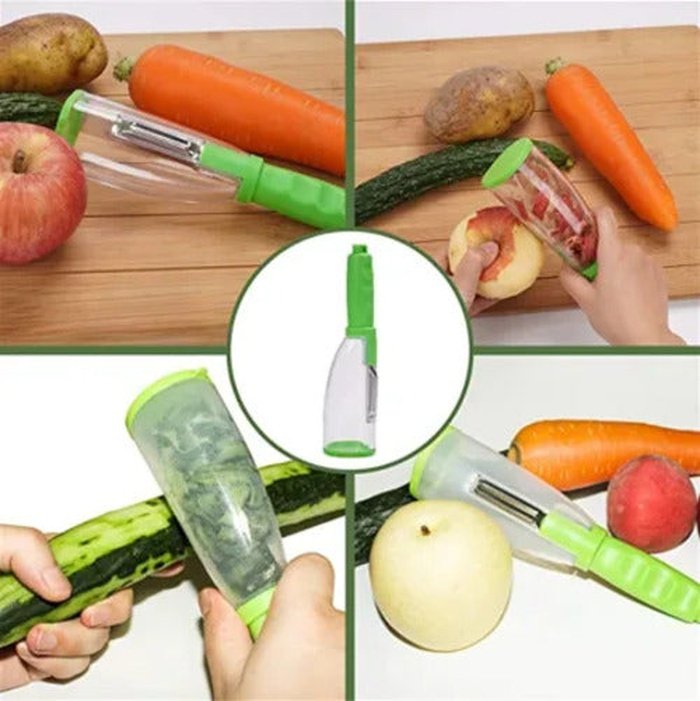 Fruit/vegetable peeler 2 in 1 with container