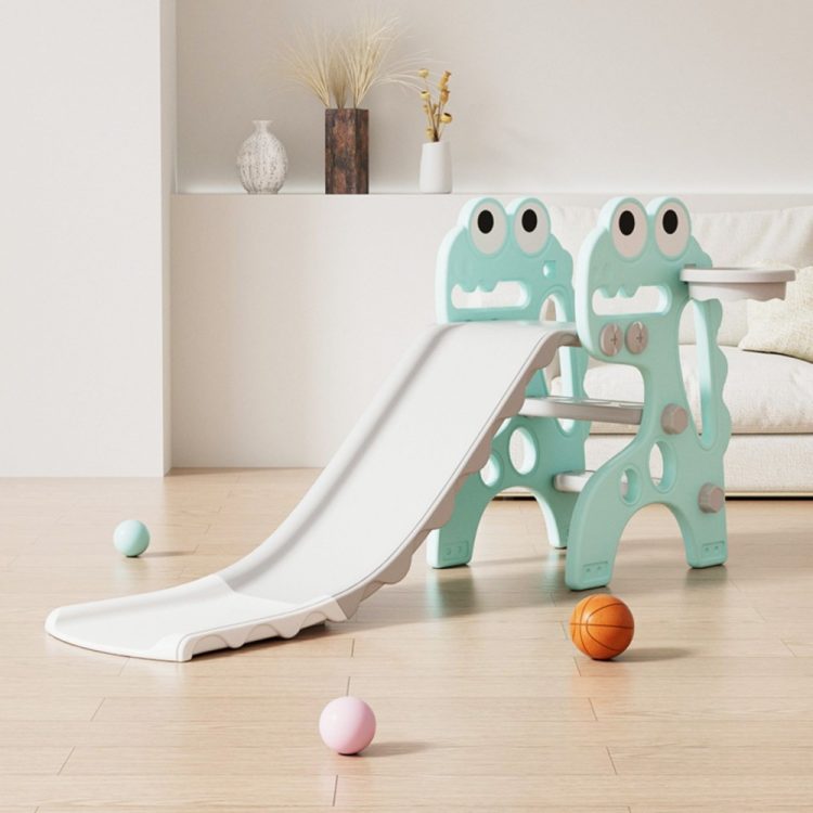 Plastic Frog Slide and Turquoise Basketball Net XKL02-TRQ