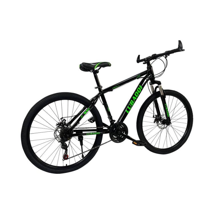 26″ Lubaoqi Mountain Hardtail Disc Brake Bike Black Green LBQ-650B-BKG
