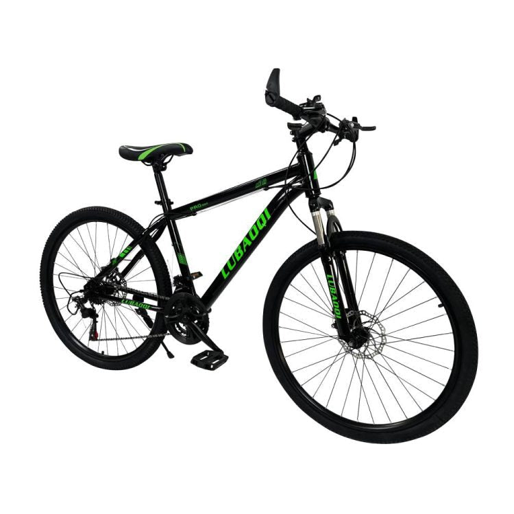 26″ Lubaoqi Mountain Hardtail Disc Brake Bike Black Green LBQ-650B-BKG