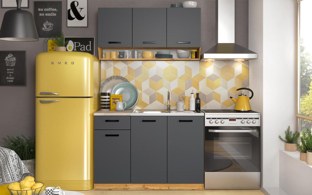 Kitchen composition Ariel 1.20 m. oak sonoma + white