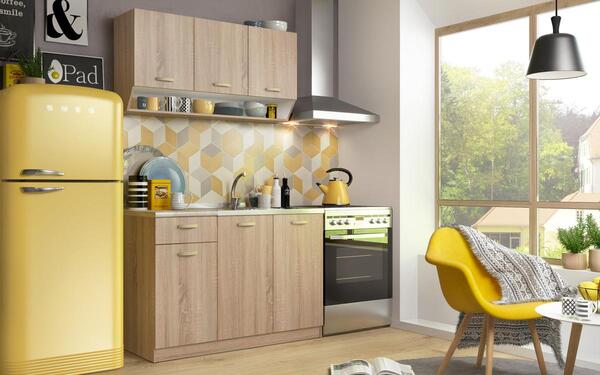 Kitchen composition Ariel 1.20 m. oak sonoma + white