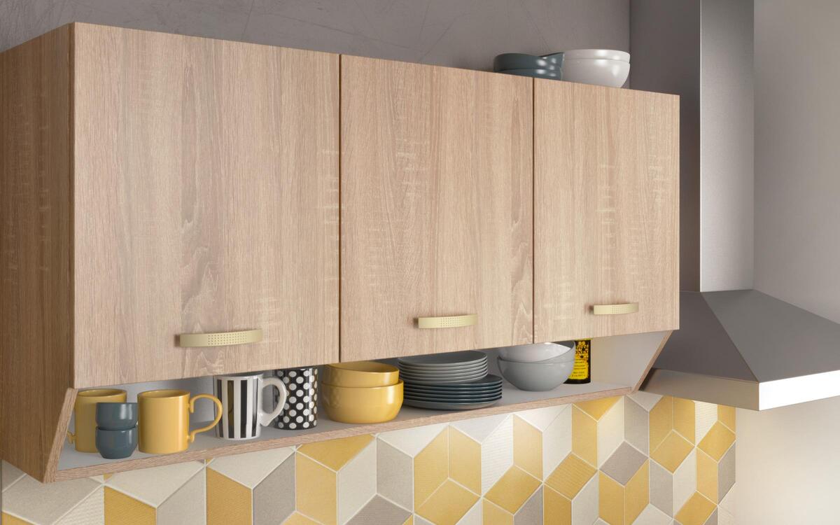Kitchen composition Ariel 1.20 m. oak sonoma + white