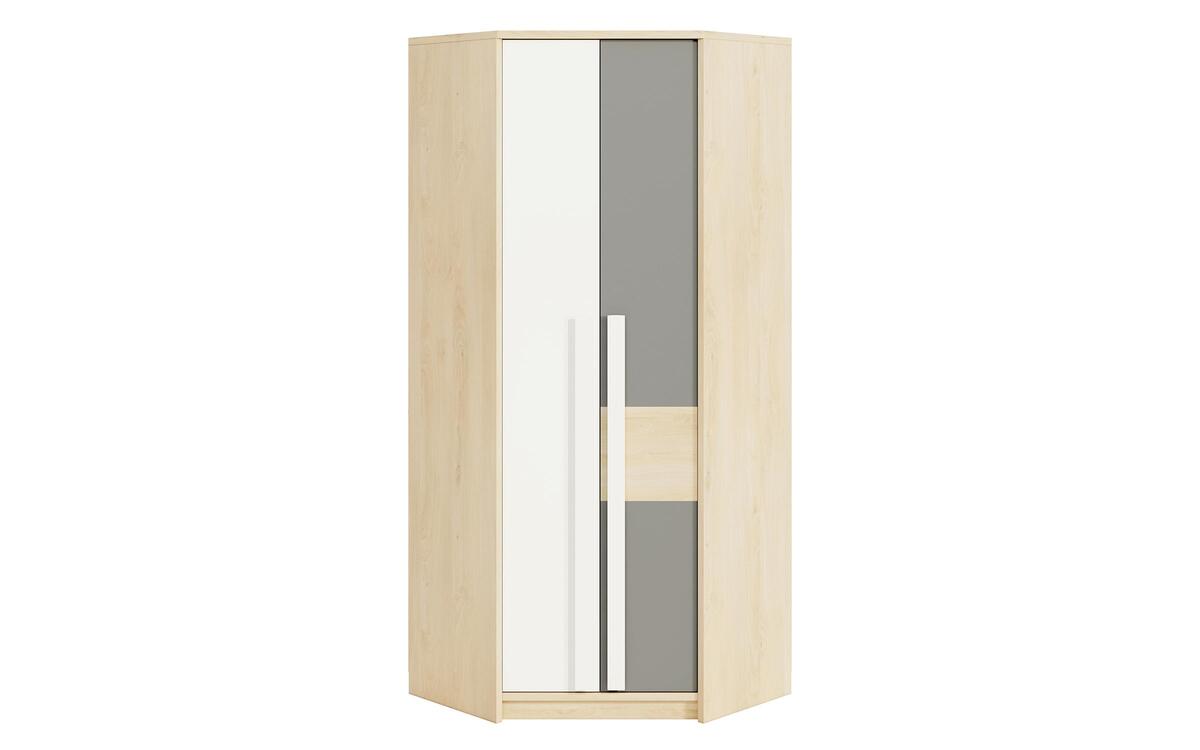 Corner wardrobe Beka 5497 fjord beech + white + grey platinum