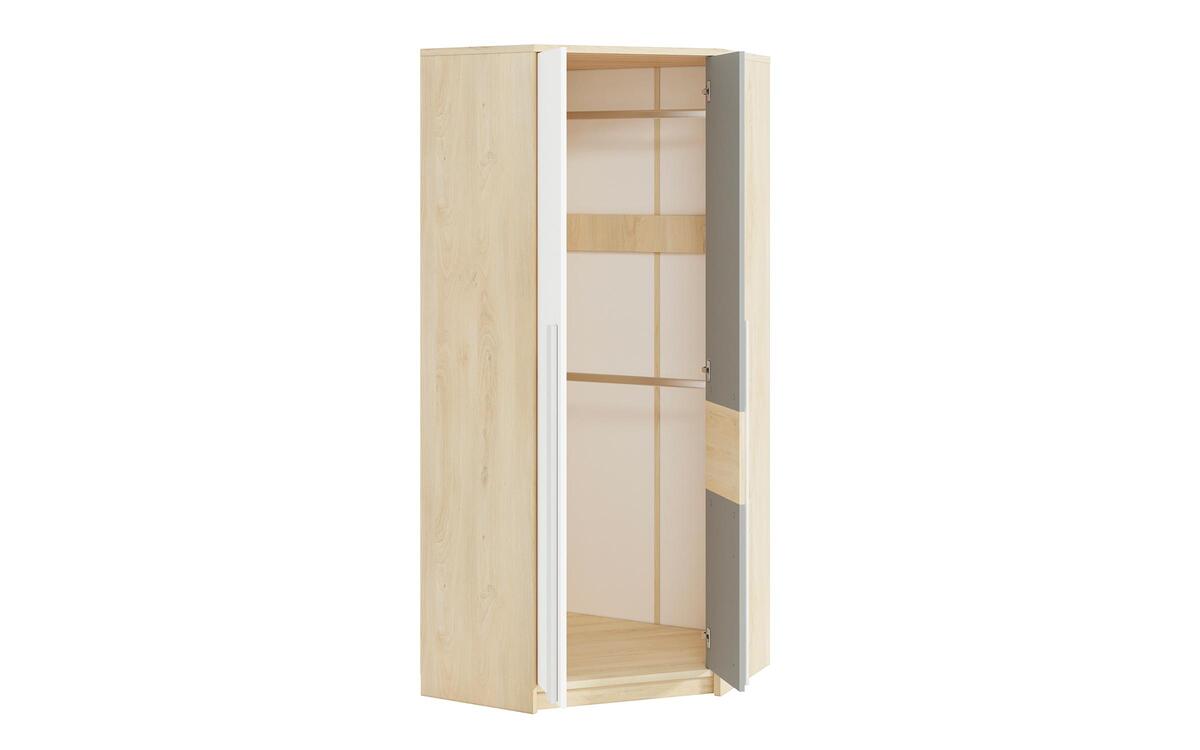 Corner wardrobe Beka 5497 fjord beech + white + grey platinum