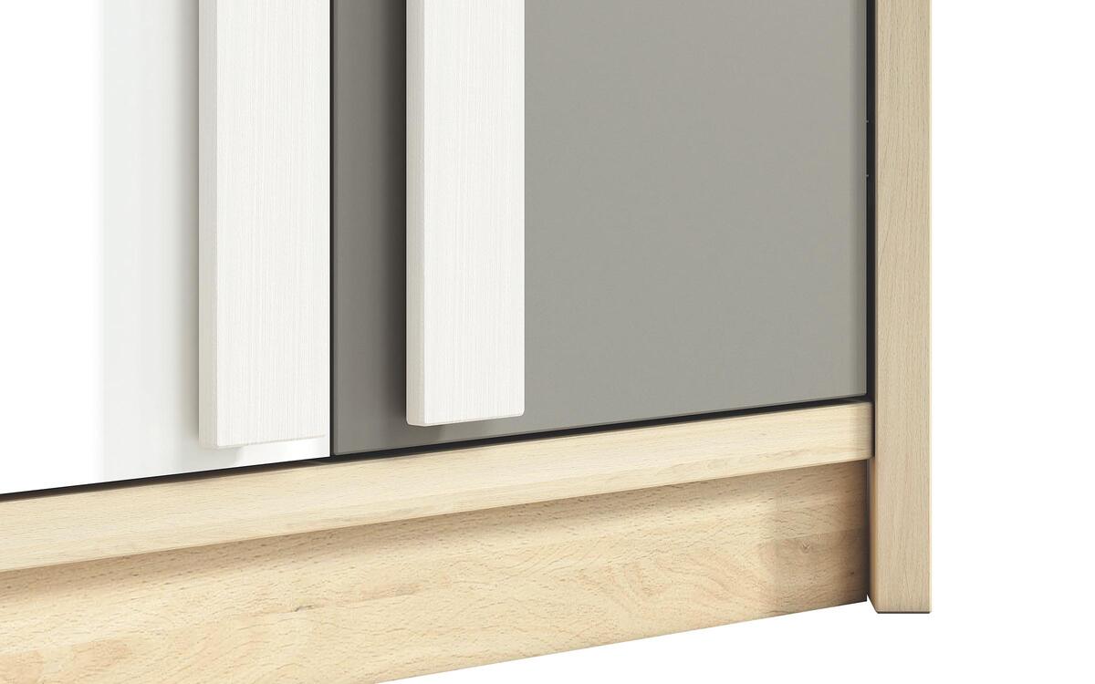 Corner wardrobe Beka 5497 fjord beech + white + grey platinum