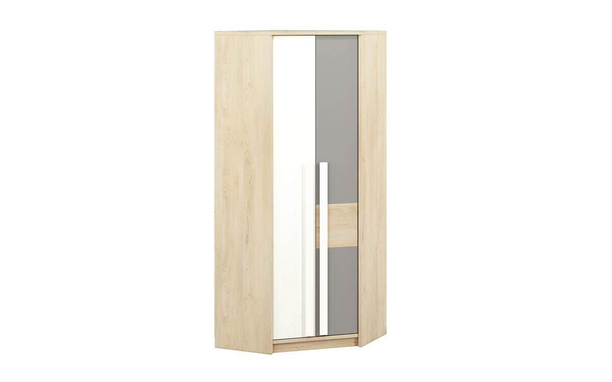 Corner wardrobe Beka 5497 fjord beech + white + grey platinum