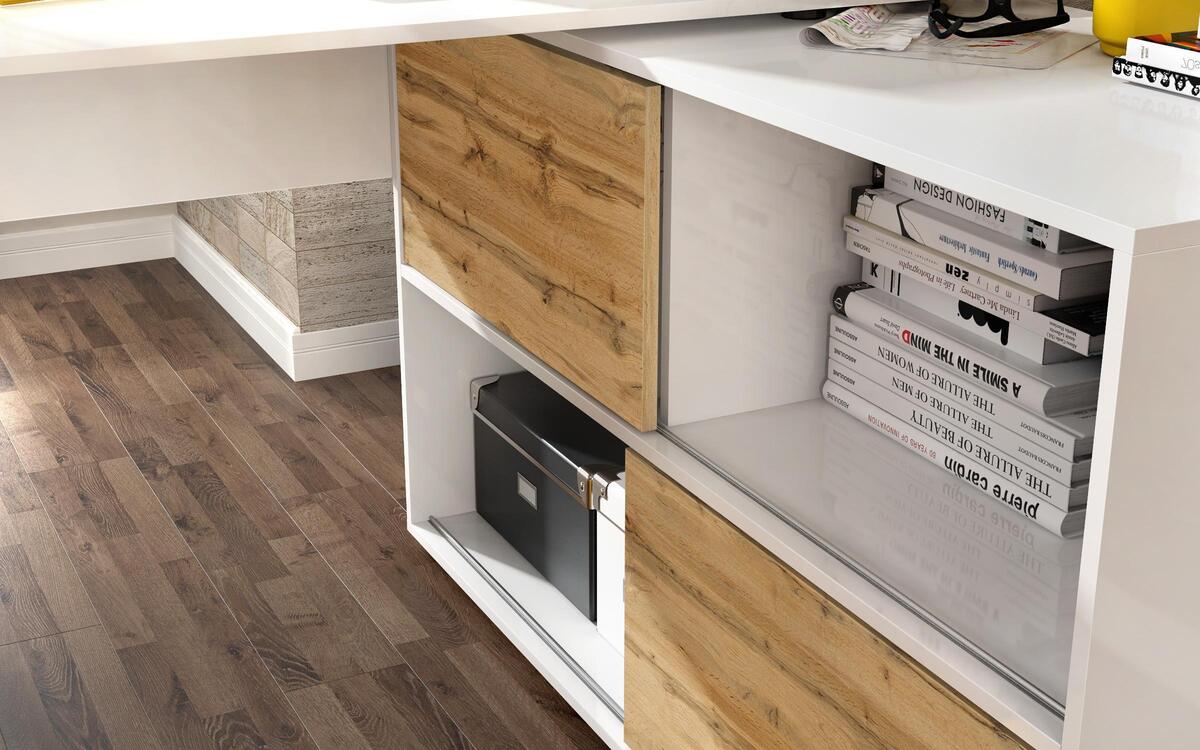 Office Sonar 5353 white glossy + oak vottan