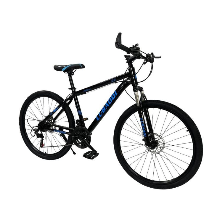 26″ Lubaoqi Black Blue LBQ-650B-BKB Mountain Hardtail Disc Brake Bike