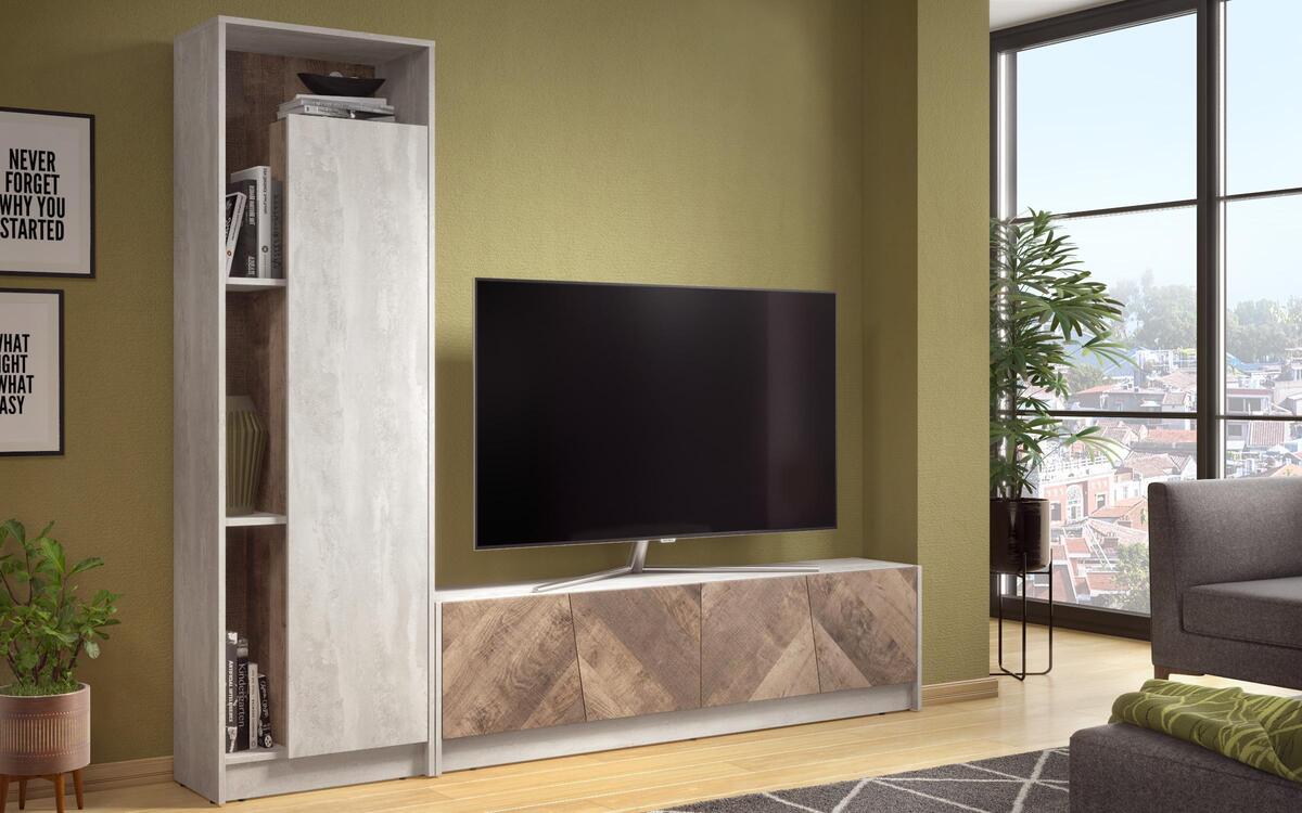Composition furniture Breeze 5340 beton + colonial oak