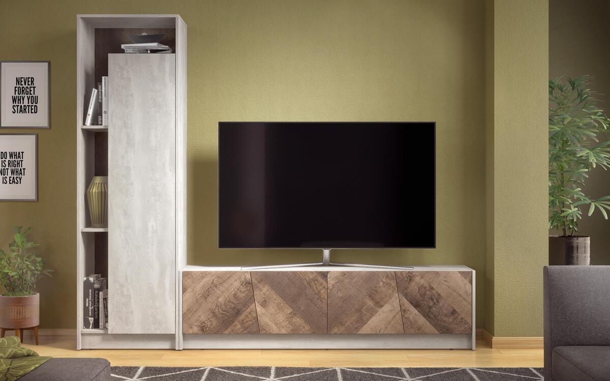 Composition furniture Breeze 5340 beton + colonial oak
