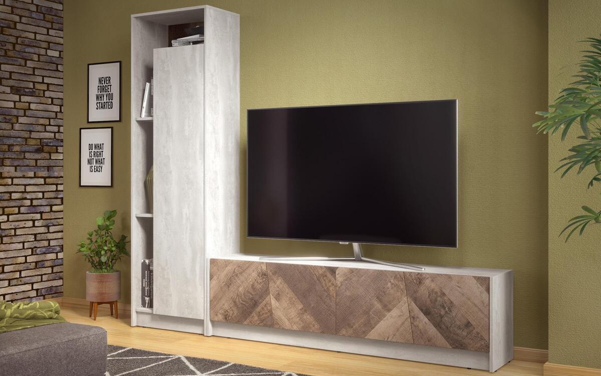 Composition furniture Breeze 5340 beton + colonial oak