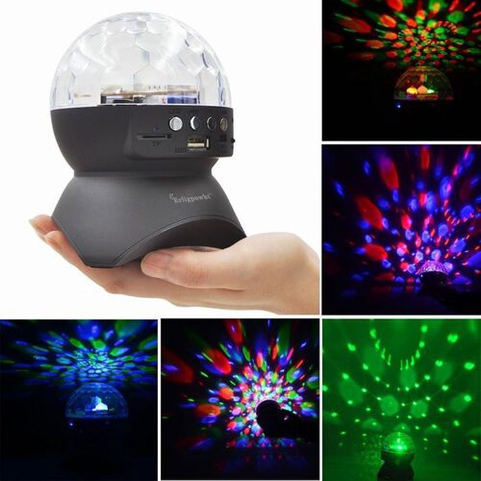 Portable wireless speaker Bluetooth Crystal Ball Disco LED