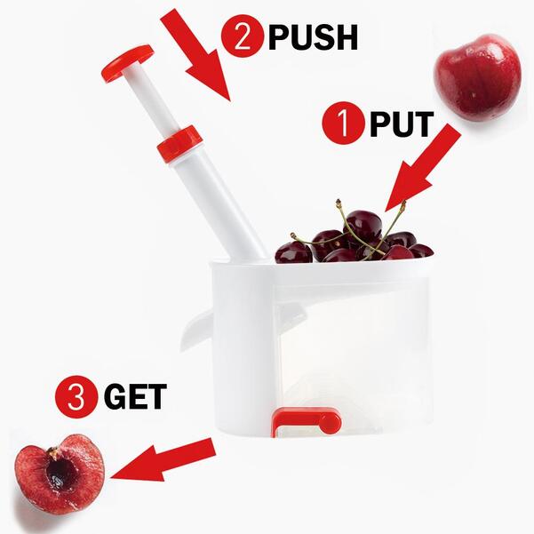 Stone Removal Device With a Base For Olives, Sour Cherries, Cherries