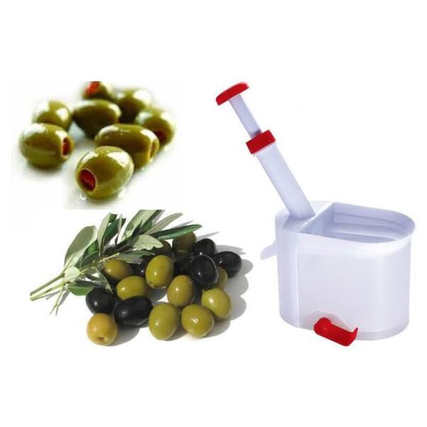 Stone Removal Device With a Base For Olives, Sour Cherries, Cherries