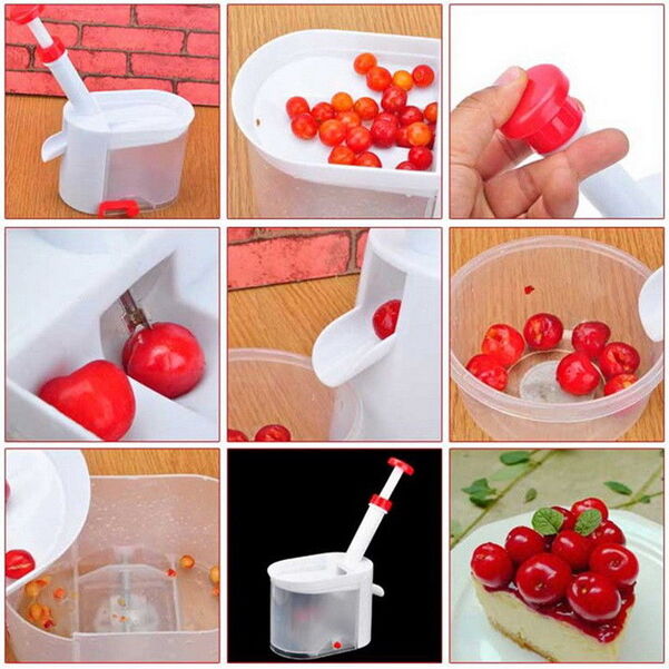 Stone Removal Device With a Base For Olives, Sour Cherries, Cherries