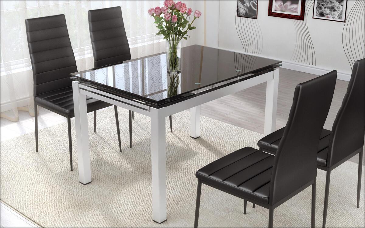 Table Laporte 6981 white + black glossy