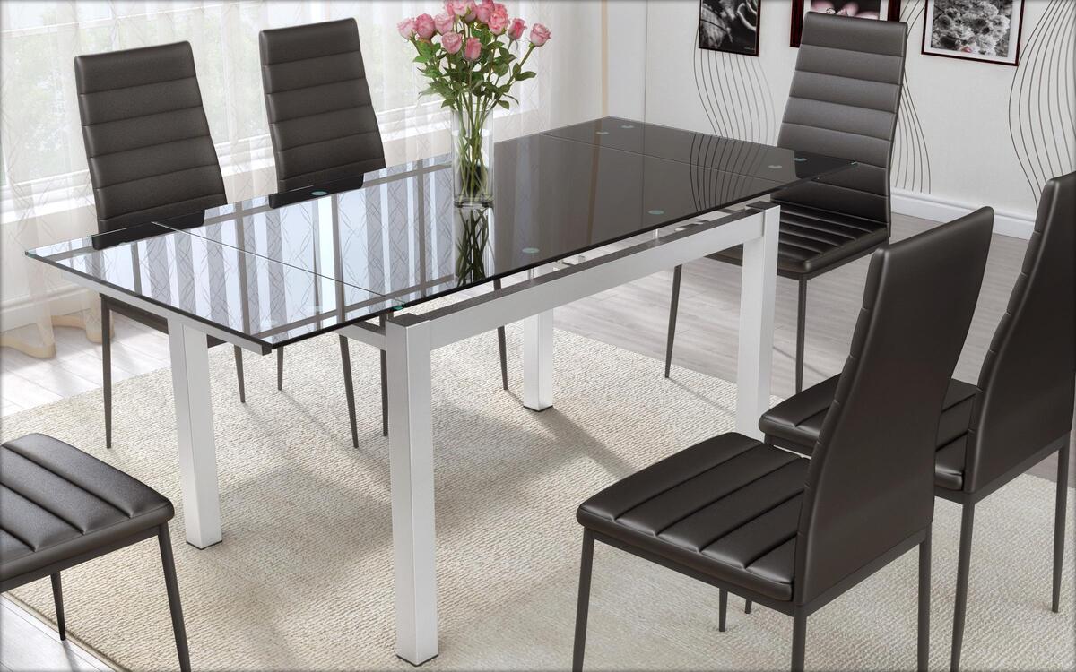 Table Laporte 6981 white + black glossy