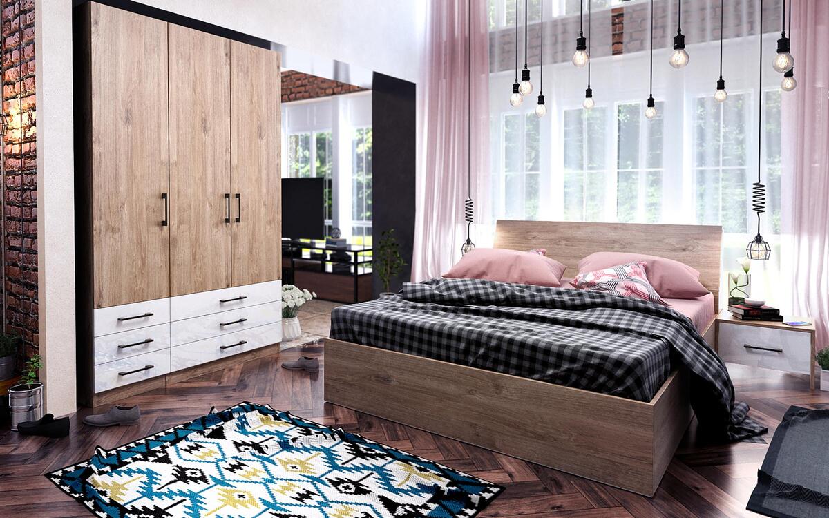 Wardrobe Jaume 3860 oak harbor gold + white glossy