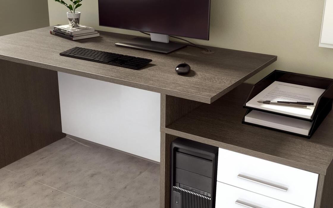 Office Merino 7364 oak anthracite + white glossy