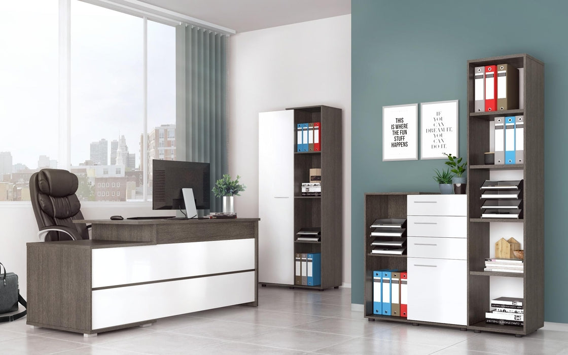 Office Merino 7364 oak anthracite + white glossy